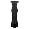 Mermaid / Trumpet Elegant Minimalist Party Wear Formal Evening Dress Off Shoulder Short Sleeve Floor Length Satin with Pleats 2020