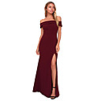 Mermaid / Trumpet Elegant Minimalist Party Wear Formal Evening Dress Off Shoulder Short Sleeve Floor Length Spandex with Split 2020