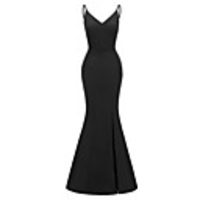 Mermaid / Trumpet Elegant Sexy Party Wear Formal Evening Dress Spaghetti Strap Sleeveless Floor Length Satin with Split 2020