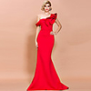 Mermaid / Trumpet Elegant Sexy Prom Formal Evening Dress One Shoulder Sleeveless Sweep / Brush Train Spandex with Ruffles 2020