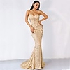 Mermaid / Trumpet Elegant Sexy Prom Formal Evening Dress Strapless Sleeveless Sweep / Brush Train Spandex with Sequin 2020