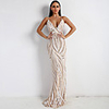 Mermaid / Trumpet Elegant Sexy Prom Formal Evening Dress V Neck Sleeveless Sweep / Brush Train Spandex with Sequin 2020