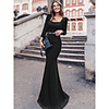 Mermaid / Trumpet Elegant Vintage Party Wear Formal Evening Dress Scoop Neck Long Sleeve Floor Length Jersey with Sash / Ribbon Sequin 2020