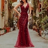 Mermaid / Trumpet Empire Elegant Party Wear Prom Dress V Neck Short Sleeve Floor Length Tulle with Embroidery 2021 miniinthebox