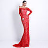 Mermaid / Trumpet Floral Sexy Prom Formal Evening Dress Off Shoulder Long Sleeve Sweep / Brush Train Lace with Pleats 2020