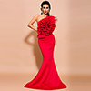 Mermaid / Trumpet Floral Sexy Prom Formal Evening Dress Strapless Sleeveless Sweep / Brush Train Spandex with Appliques 2020