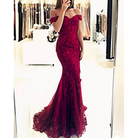Mermaid / Trumpet Luxurious Prom Formal Evening Dress Off Shoulder Short Sleeve Sweep / Brush Train Lace with Beading Appliques 2021 miniinthebox