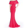 Mermaid / Trumpet Minimalist Elegant Wedding Guest Formal Evening Dress Off Shoulder Short Sleeve Sweep / Brush Train Chiffon with Sleek 2020