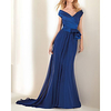 Mermaid / Trumpet Peplum Vintage Engagement Formal Evening Dress V Neck Sleeveless Sweep / Brush Train Chiffon with Ruffles Draping 2020
