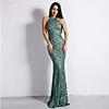 Mermaid / Trumpet Sexy bodycon Prom Formal Evening Dress High Neck Sleeveless Sweep / Brush Train Spandex with Sequin 2020
