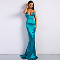 Mermaid / Trumpet Sexy bodycon Prom Formal Evening Dress Spaghetti Strap Sleeveless Floor Length Spandex with Sleek 2020