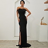 Mermaid / Trumpet Sexy bodycon Prom Formal Evening Dress Strapless Sleeveless Sweep / Brush Train Spandex with Tassel Split 2020