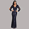 Mermaid / Trumpet Sexy Sparkle Party Wear Formal Evening Dress V Neck Long Sleeve Floor Length Sequined with Sequin 2020