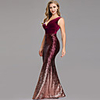 Mermaid / Trumpet Sexy Sparkle Prom Formal Evening Dress V Neck Sleeveless Floor Length Sequined Velvet with Sequin 2020