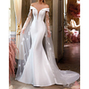Mermaid / Trumpet Wedding Dresses Off Shoulder Court Train Lace Satin Tulle Sleeveless Country Formal Simple with Appliques 2020