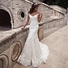 Mermaid / Trumpet Wedding Dresses Off Shoulder Court Train Lace Tulle Lace Over Satin Short Sleeve Illusion Detail Backless with Appliques 2020