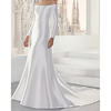 Mermaid / Trumpet Wedding Dresses Off Shoulder Sweep / Brush Train Satin Long Sleeve Simple with 2020
