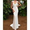 Mermaid / Trumpet Wedding Dresses Scoop Neck Floor Length Stretch Satin Sleeveless Country Simple with 2020