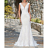 Mermaid / Trumpet Wedding Dresses V Neck Sweep / Brush Train Lace Cap Sleeve Glamorous Sexy Illusion Detail with 2020