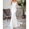 Mermaid / Trumpet Wedding Dresses V Neck Sweep / Brush Train Spandex Sleeveless Simple Sexy with 2020