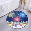 Merry Christmas Theme Round Mat Carpet Door Mat Bedroom Living Room Carpet Study Room Carpet Kitchen Bathroom Anti-slip Mat