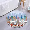 Merry Christmas Theme Round Mat Carpet Door Mat Bedroom Living Room Carpet Study Room Carpet Kitchen Bathroom Anti-slip Mat
