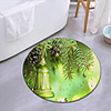 Merry Christmas Theme Round Mat Carpet Door Mat Bedroom Living Room Carpet Study Room Carpet Kitchen Bathroom Anti-slip Mat