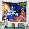 Merry Christmas Wall Hanging Tapestry Christmas Festival Interior Art Wall Ornament Cottage Tree Leaves Santa Claus Decor