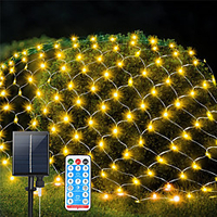 Mesh Net Christmas Lights Solar Powered 8 Modes 9.8X6.6Ft 200LED bush Tree Wrap Decor Fairy Twinkle Outdoor String Lights for HalloweenHolidayPartyPatioWeddingGarden miniinthebox