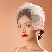 Mesh Sparkle Shine Tulle / Net Headpiece with Ruching / Flower 1 pc Wedding / Party / Evening Headpiece