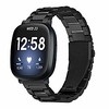 metal bands compatible with fitbit versa 3 / fitbit sense,  stainless steel metal band solid strap wristband replacment for fitbit versa 3 smart watch men women (black) miniinthebox