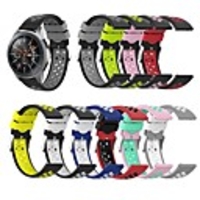 Metal Buckle Double Color Hole Silicone Strap Silicone Bracelet Wrist Sport for Fossil Carlyle HR(Gen5) / Fossil Gen 5 Carlyle / Fossil Gen 5 Julianna / Fossil Gen 5 Garrett
