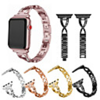 Metal Strap Bracelet For Apple Watch Series SE 6 5 4 40mm 44mm Rhinestone Watchband for iwatch Series 1 2 3 42mm 38mm Strap Wristband Accessories