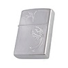 Metallic Oil Lighter with Silver Dragon and Phoenix Design