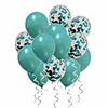 metallic teal balloons confetti turquoise balloons for baby shower birthday wedding engagement party decorations