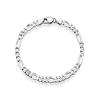 miabella solid 925 sterling silver italian 5mm diamond-cut figaro chain bracelet for women men,  6.5,  7,  7.5,  8,  9 (9)