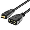 Micro HDMI Adapter Cable,  Micro HDMI to HDMI 1.4 Adapter Cable Male - Female 1080P 0.2m(0.65Ft)