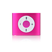 Micro SD/TF Card Reader MP3 Player with Clip (Pink)