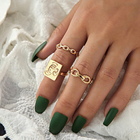 Midi Ring Geometrical Gold Alloy Floral Theme Statement Personalized Fashion 1 set Adjustable / Women