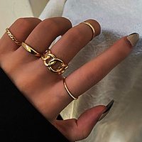 Midi Ring Vintage Style Gold Silver Alloy Twist Circle Statement Personalized Fashion 5pcs One Size / Women