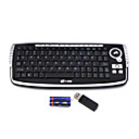Mini 2.4G Wireless QWERTY Keyboard Trackball (Black)
