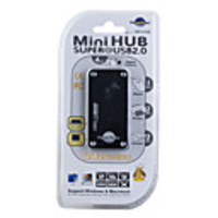 Mini 4 Port USB 2.0 Hub (Black)