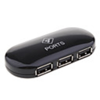 Mini 4 Port USB 2.0 Hub (Black/White)