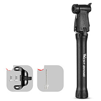 Mini Bike Pump Mini Bike Pump With Gauge Inflated For Road Bike Mountain Bike MTB Folding Bike Recreational Cycling Cycling Bicycle Aluminum Alloy Black miniinthebox