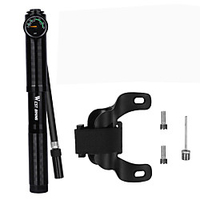 Mini Bike Pump Mini Bike Pump With Gauge Inflated For Road Bike Mountain Bike MTB Folding Bike Recreational Cycling Cycling Bicycle Aluminum Alloy Black Silver miniinthebox