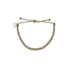 mini braided winterfresh beaded bracelet - silver plated charm,  adjustable band