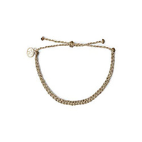 mini braided winterfresh beaded bracelet - silver plated charm,  adjustable band