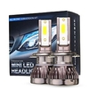 Mini Car COB LED Headlights Bulbs H1 H4 H7 H8 9005 9006 9012 Fog Lamp 10000LM 6000K White DC 9-32V 2Pcs