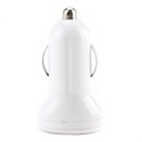 Mini Dual USB In-Car Charger for The New iPad and Other Cell Phone (White)