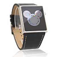 Mini Mouse Patterned Blue and Red LED Wrist Watch